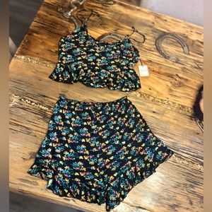 Free People One 2 piece floral summer outfit